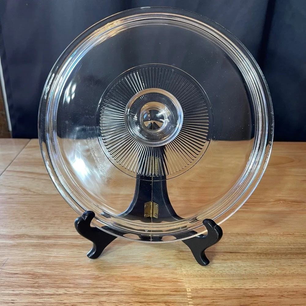 Vintage Pyrex Clear Glass Lid G1C Sunburst Design Replacement‎ Cover 8.5 Inch